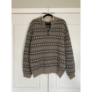 Brooks Brothers Half Zip Scottish Lambswool Sweater XL Gorpcore Preppy Grandpa